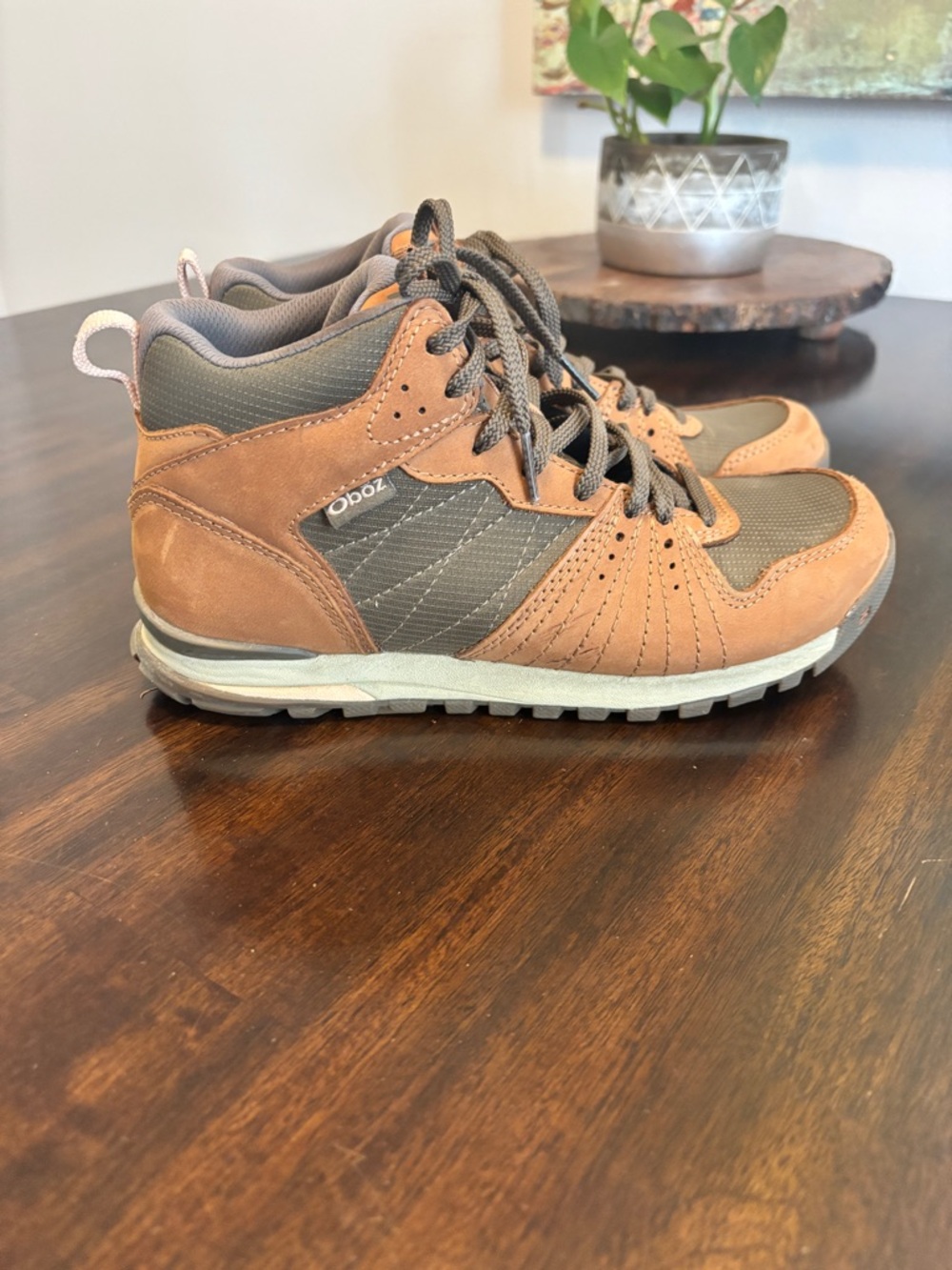 Oboz Brown Leather Hiking Sneakers